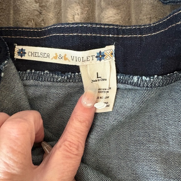 Chelsea & Violet Dark Blue Women's Jeans Overalls Cute Trendy - Picture 11 of 11